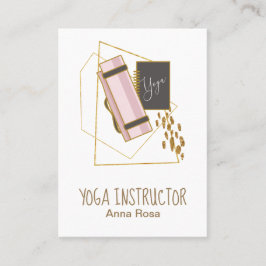 Cartão De Visita *~* Ioga Mat Yoga Instrutor Dourado Glitter Poligô