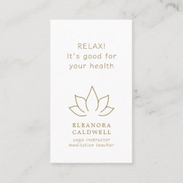 Cartão De Visita Ioga Meditação Professor Lotus Logotipo Dourado em