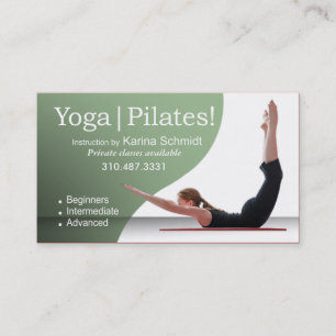 Cartão De Visita "Ioga Pilates!" Instrução de Pilates, classe d