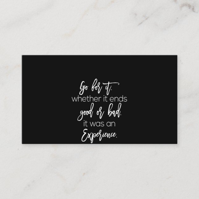 Cartão De Visita ir para lá onde acaba bem ou mal foi um expe (Frente)