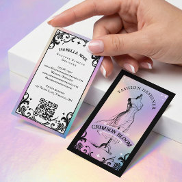 Cartão De Visita Iridescent Holographic Beauty Couture Fashion 