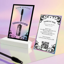Cartão De Visita Iridescent holographic Beauty Lash Salon Luxury