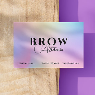 Cartão De Visita Iridescente Holográfico Rosa Após Instrução De Cui