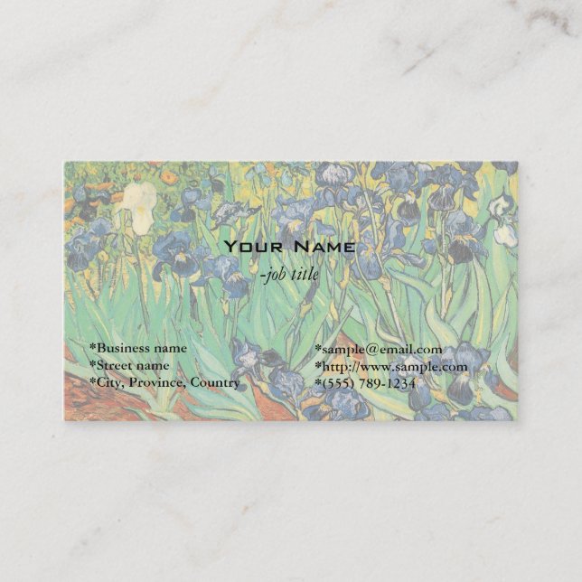 Cartão De Visita Íris de Van Gogh (Frente)