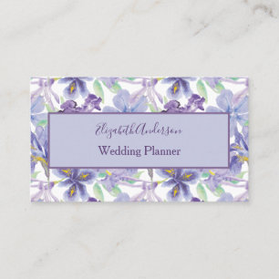 Cartão De Visita Íris Floral Amarelo Roxo Aquarela Pequena