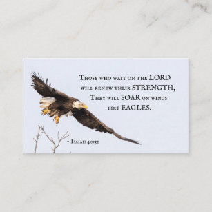 Cartão De Visita Isaiah 40:31 Bíblia cristã da águia calva Verse