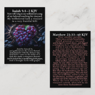 Cartão De Visita Isaiah 5:1–2 and Matthew 21:33–40 KJV Card Box