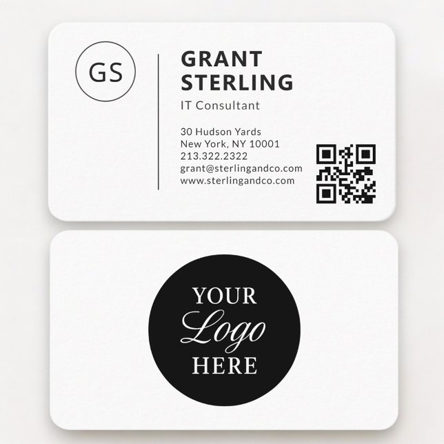 Cartão De Visita IT Consultant QR Code Logo Professional (Criador carregado)