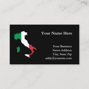 Cartão De Visita Itália Mapa Forma Cores de Sinalizador Italiano