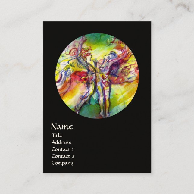 Cartão De Visita ITALIANO CARNIVAL /Dança, Música, Artista de Teatr (Frente)