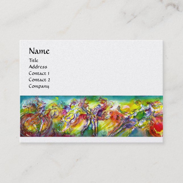 Cartão De Visita ITALIANO CARNIVAL, Dança Música, Teatro White Pear (Frente)