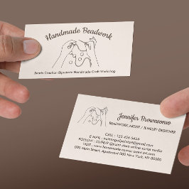 Cartão De Visita Ivory Beige Blush Miçanga Creative Bijouterie