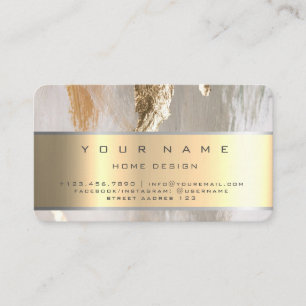 Cartão De Visita Ivory Champaing Dourado Diamond Stripes Glitter VI