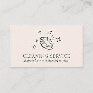 Cartão De Visita Ivory Modern Bubble Housekeeper Clearing Washing
