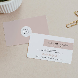 Cartão De Visita JALAINE   Branding Simples, Rosa-Esbranquiçado Mod