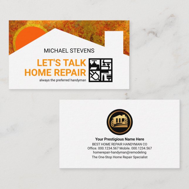 Cartão De Visita Janela Ferramentas de Manual Silhouette de Constru (Frente/Verso)