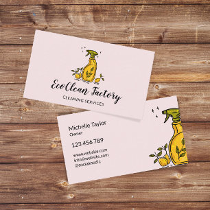 Cartão De Visita Janitorial de Limpeza de Casa Única e Cuta