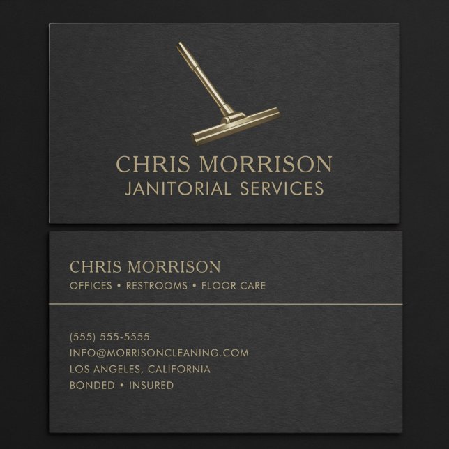 Cartão De Visita Janitorial Services Professional (Criador carregado)