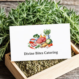 Cartão De Visita Jantar em Aquarela Moderna de Chef Pessoal