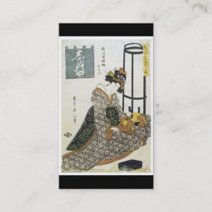 Cartão de visita japonês antigo da arte