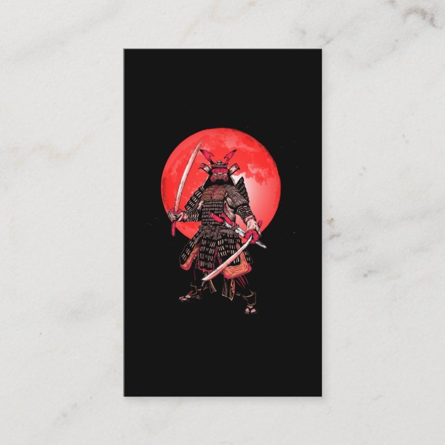 Cartão De Visita Japonês Artes Marciais Guerreiro Samurai Japonês (Frente)