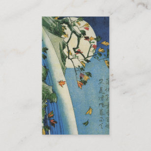 Cartão de visita JAPONÊS da LUA e da CACHOEIRA