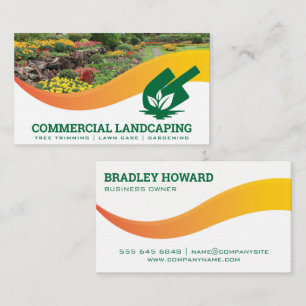 Cartão De Visita Jardim ao ar livre   Logotipo de folha de pá