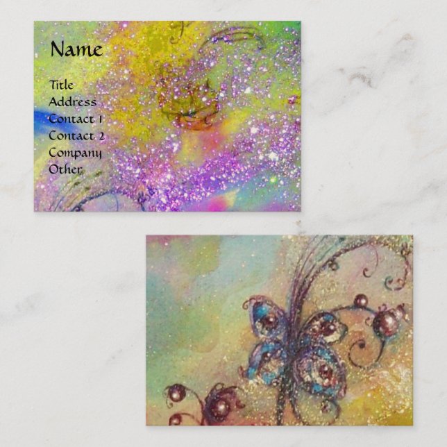 CARTÃO DE VISITA JARDIM DA PLANTA MÁGICA DE MANTEIGA DE SOMBRA PERD (Frente/Verso)