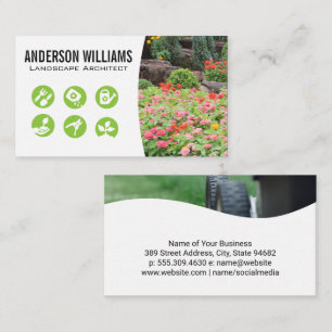 Cartão De Visita Jardim das Flores   Ícones de paisagismo