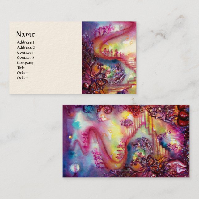 Cartão De Visita JARDIM DAS SOMBRAS PERDIDAS, ESCADAS MÍSTICAS cor- (Frente/Verso)