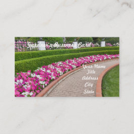 Cartão De Visita Jardim de Caminho Rosa primavera
