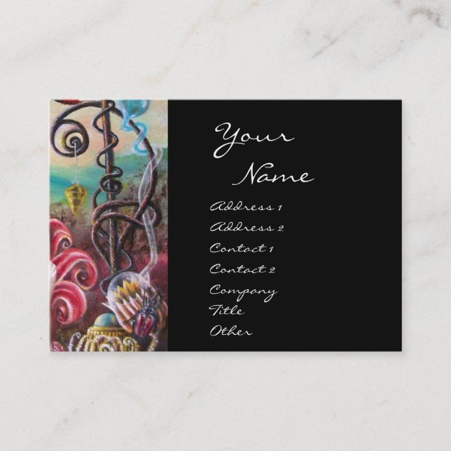 Cartão De Visita JARDIM DE MELISSA azul-roxa-roxa-fuchsia-branca (Frente)