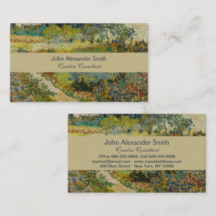 Cartão De Visita Jardim de Van Gogh em Arles Impressionista Floral