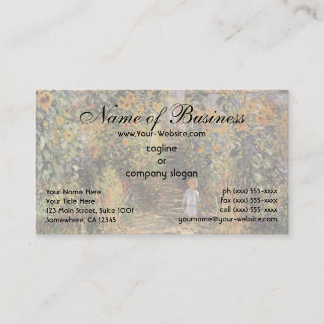 Cartão De Visita Jardim do Artista em Vetheuil por Claude Monet (Frente)