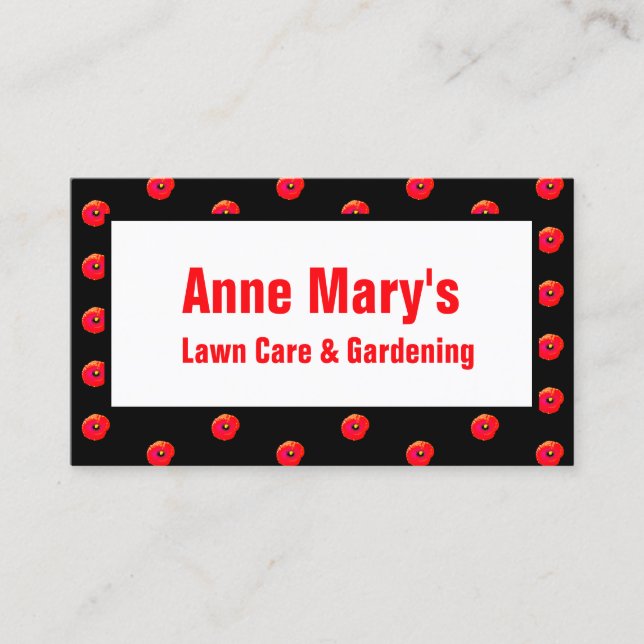 Cartão De Visita Jardim Floral Laranja Papeira Preto (Frente)