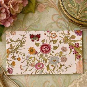 Cartão De Visita Jardim floral romântico