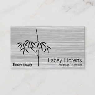 Cartão De Visita Jardim Japonês Gradiente de Bambu Riscado