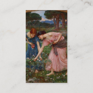 Cartão De Visita Jardim Romântico Vintage Mulheres Pré-Rafaelitas