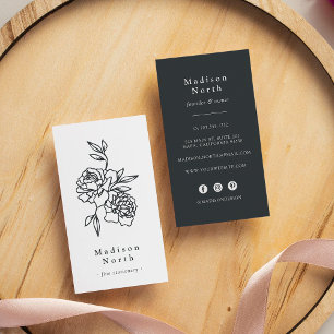 Cartão De Visita Jardim Secreto Mídia social vertical floral