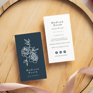 Cartão De Visita Jardim Secreto   Mídia social vertical floral