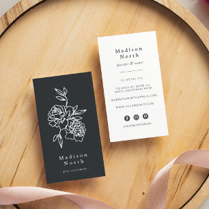 Cartão De Visita Jardim Secreto   Mídia social vertical floral