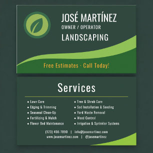 Cartão De Visita Jardinagem Manutenção de Gramados Corte de Grama