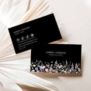 Cartão De Visita Jardineiro de Flor Selvagem de Verão e Florista