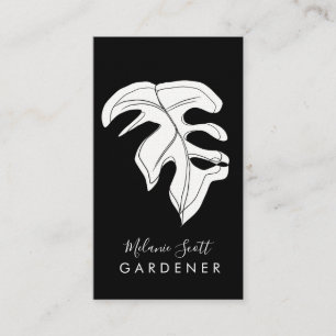 Cartão De Visita Jardineiro de Plantas Domésticas Monstera Preto Br