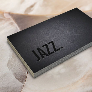 Cartão De Visita Jazz Music Teacher Modern Bold Black Minimale