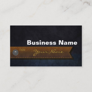 Cartão De Visita Jeans de couro clássico com barramento de botão