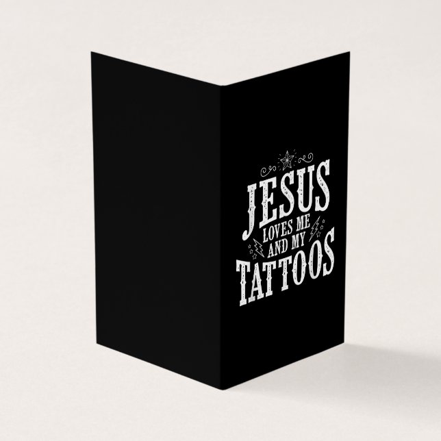 Cartão De Visita Jesus ama| Jesus Me Ama E Minhas Tatuagens (Exterior)