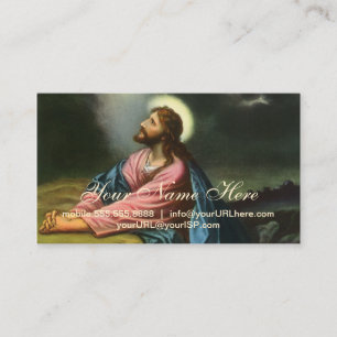 Cartão De Visita Jesus Cristo Antigo Rezando, Jardim do Getsêmani