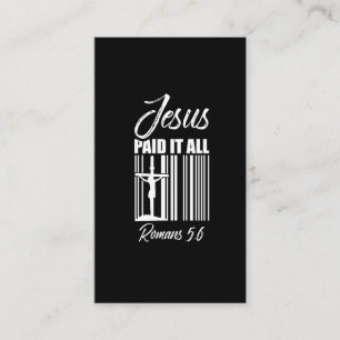 Cartão De Visita Jesus pagou todo código de barras de preço, Deus