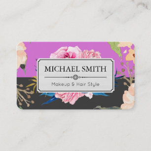 Cartão De Visita Jet Orquídea Moderna Elegante Floral